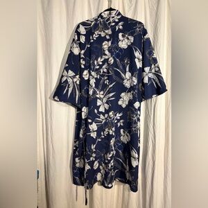 Navy Floral Kimono Cover-Up